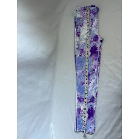 Nike Dri Fit Tight Fit Girls Tie Dye Printed Leggings Purple Blue sz L Stardust - Picture 13 of 13